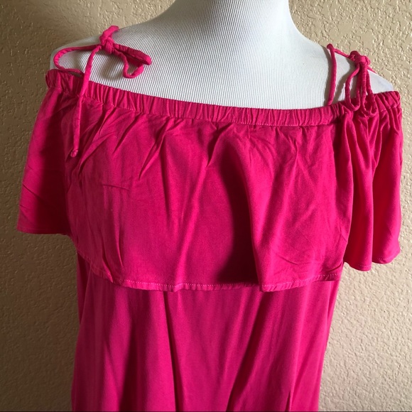 New Micheal Stars Ruffle Off Shoulder Shift Dress XS Pink - Picture 4 of 8